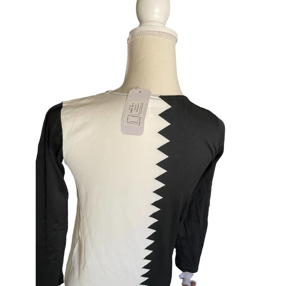 NWT Emilio Cavallini Womens Colorblock Top Blouse Long Sleeve Size OS Black - Picture 4 of 6